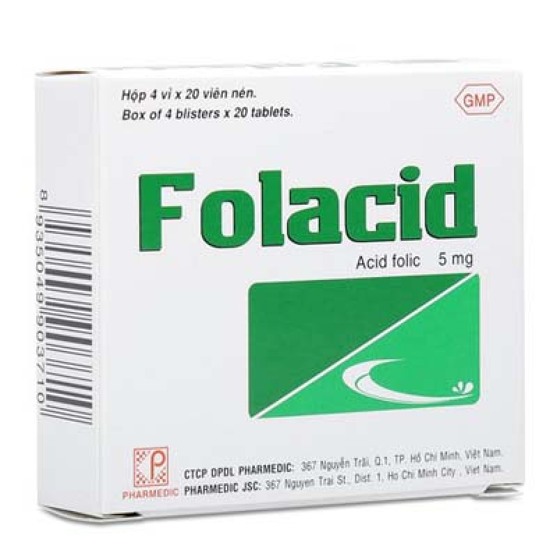 Folacid 5mg (Hộp 4 vỉ x 20 viên)
