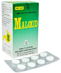 Viên nhai Maloxid Mekophar điều trị viêm dạ dày, ợ chua, thừa acid dịch vị (10 vỉ x 8 viên)