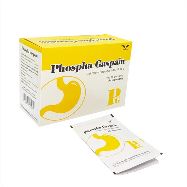 Hỗn dịch uống Phospha gaspain 20% điều trị viêm loét dạ dày tá tràng, viêm thực quản (20 gói x 20g)