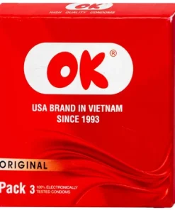 Bao cao su OK Original không mùi, kích thước phù hợp giúp phòng tránh thai (3 cái)