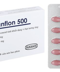 Viên nén Hasanflon 500mg điều trị suy tĩnh mạch, trĩ cấp tính (3 vỉ x 10 viên)