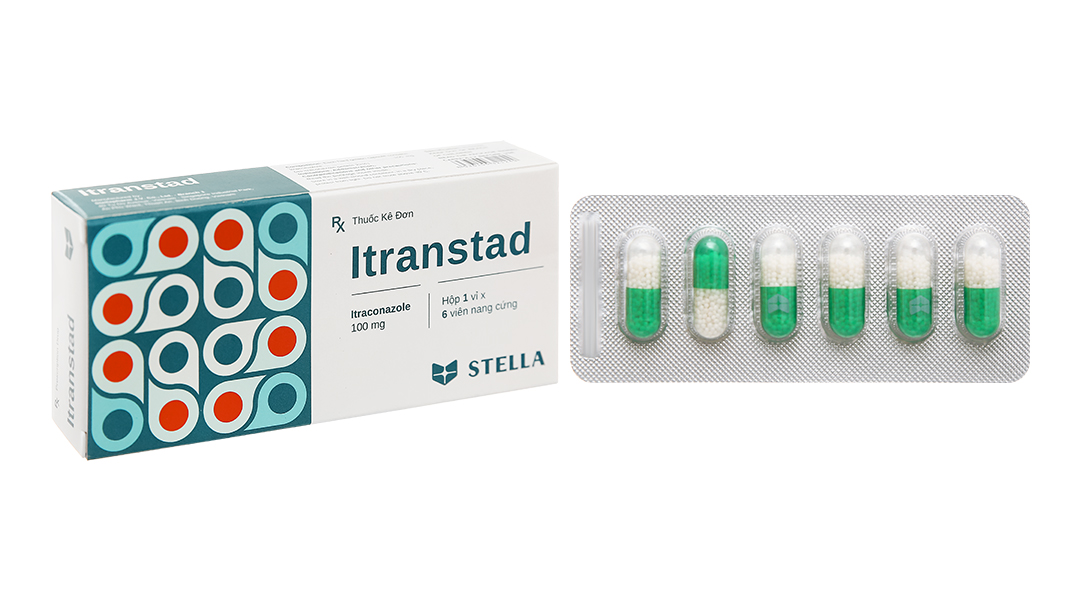 Viên nang Itranstad Stella điều trị các bệnh nhiễm nấm (1 vỉ x 6 viên)