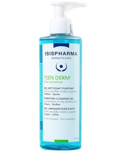 Gel rửa mặt Isis Pharma Teen Derm Gel Sensitive giúp giảm nhờn, ngăn ngừa mụn cho da nhạy cảm (250ml)