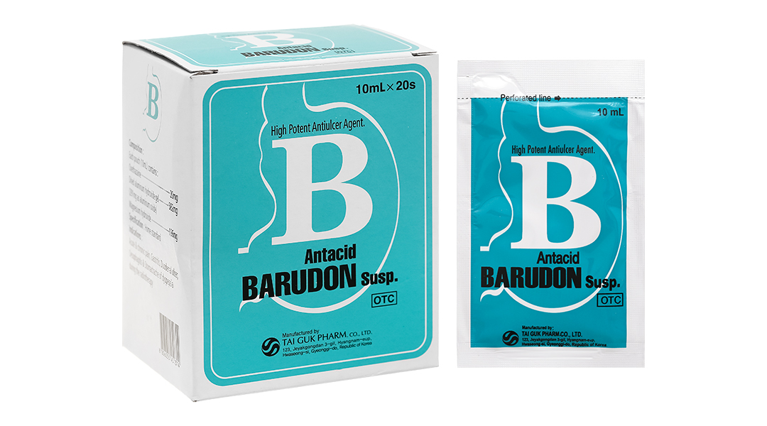 Hỗn dịch Barudon Susp Clesstra giảm đau nhanh trong viêm dạ dày, loét dạ dày - tá tràng (20 gói x 10ml)