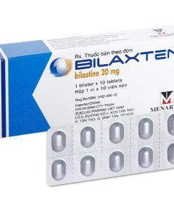 Viên nén Bilaxten 20mg điều trị triệu chứng viêm mũi dị ứng, mày đay (1 vỉ x 10 viên)