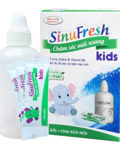 Sinufresh Kids Cát linh( Hộp 15 gói + Chai rửa mũi )