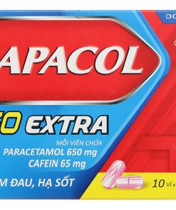 Thuốc Hapacol 650 Extra DHG điều trị đau đầu, đau nửa đầu, đau họng (10 vỉ x 10 viên)