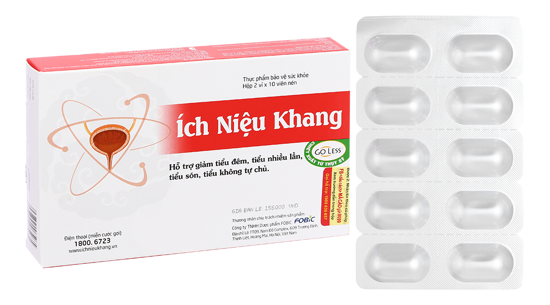 Ích Niệu Khang hỗ trợ giảm tiểu đêm hộp 20 viên Tăng sinh lý, bổ thận Bổ thận, tiết niệu