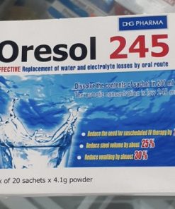 Bột pha uống Oresol 245 DHG Pharma bù nước, bổ sung chất điện giải, điều trị mất nước do tiêu chảy (20 gói x 4.1g)