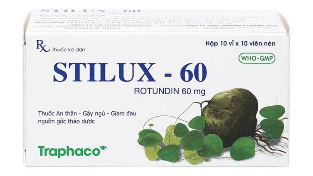 Thuốc Stilux-60 Traphaco dùng lo âu, căng thẳng, mất ngủ (10 vỉ x 10 viên)