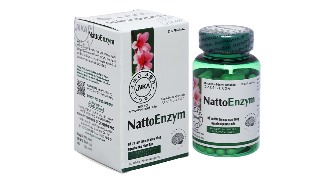 NattoEnzym hỗ trợ tan cục máu đông, ngừa đột quỵ hộp 90 viên