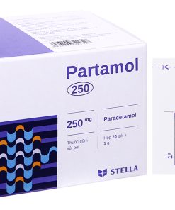 Cốm sủi Partamol 250 giảm cơn đau và sốt từ nhẹ đến vừa (20 gói x 1g)