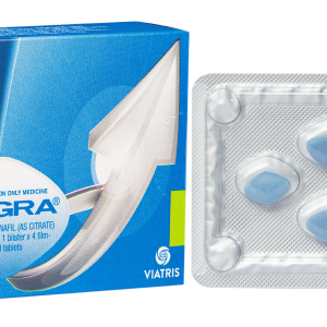 Viên nén Viagra 50mg điều trị rối loạn cương dương ở nam giới (1 vỉ x 4 viên)