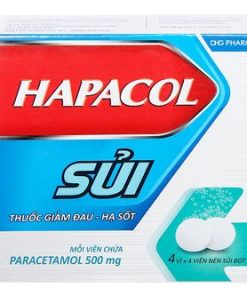 Viên sủi Hapacol 500 DHG giảm đau, hạ sốt (4 vỉ x 4 viên)