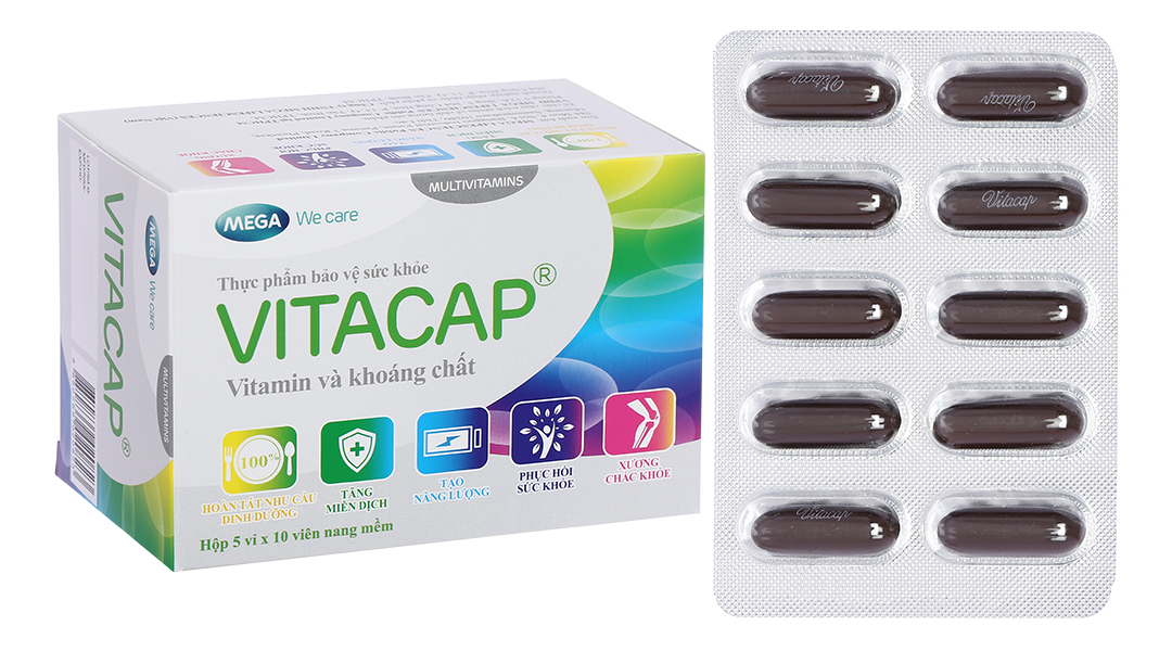Viên uống Vitacap Mega We Care bổ sung Vitamin và khoáng chất cho cơ thể (5 vỉ x 10 viên)