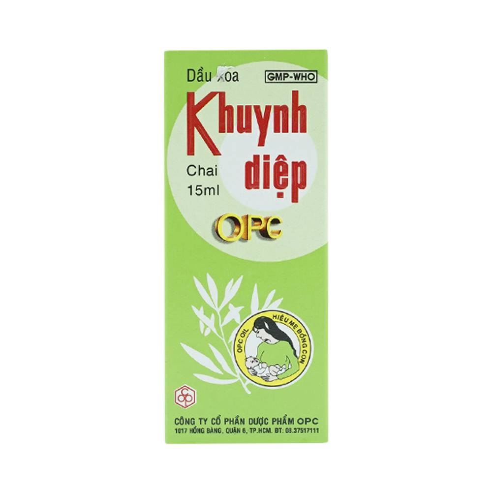 Dầu Khuynh Diệp OPC trị cảm cúm, sổ mũi, nghẹt mũi, chóng mặt, say tàu xe (chai 15ml)