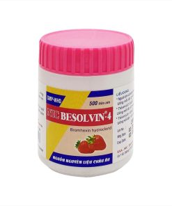 BESOLVIN 4_NIC PHARMA_Brommhexin 4mg_Lọ/500V NÉN ngọt_ điều trị các triệu chứng ho nhiều đờm, đờm đặc do viêm đường hô hấp