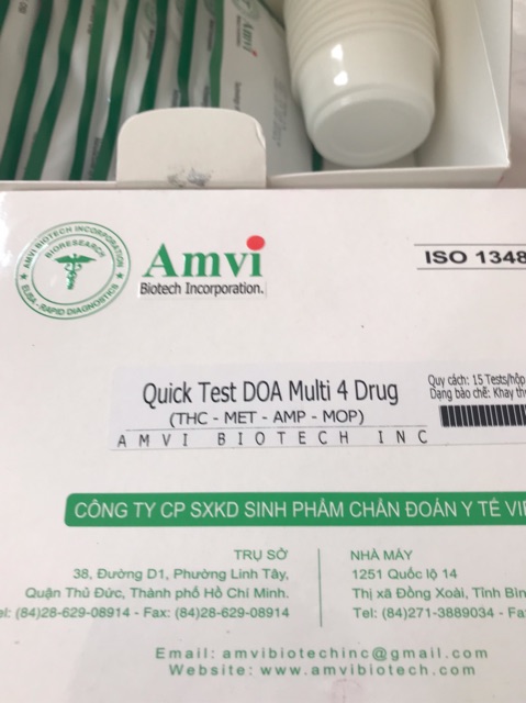 Que thử ma túy Quick Test DOA Multi 4 Drug (Amvi) hộp 15 bộ