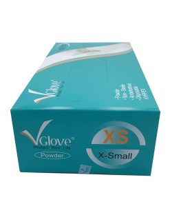 Găng tay cao su y tế trơn có bột VGlove Size XS (10 hộp x 100 chiếc)
