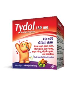 Bột pha uống Tydol 150mg giảm đau từ nhẹ đến vừa và hạ sốt (hộp 12 gói)