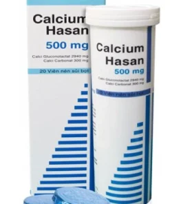 Thuốc sủi Calcium Hasan 500mg phòng và hỗ trợ điều trị loãng xương (20 viên)