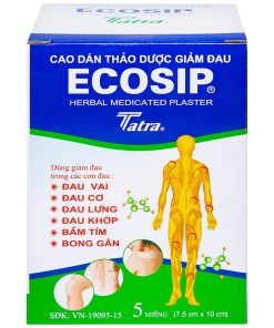 Cao dán thảo dược Ecosip Tatra giảm đau vai, đau lưng (20 gói x 5 miếng)