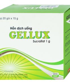 Hỗn dịch uống Gellux 1g Davipharm điều trị ngắn ngày loét tá tràng, dạ dày lành tính (20 gói x 15g)