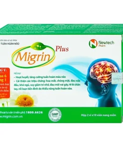 Viên uống Migrin Plus CVI Pharma hỗ trợ hoạt huyết, tăng cường tuần hoàn máu não (2 vỉ x 10 viên)