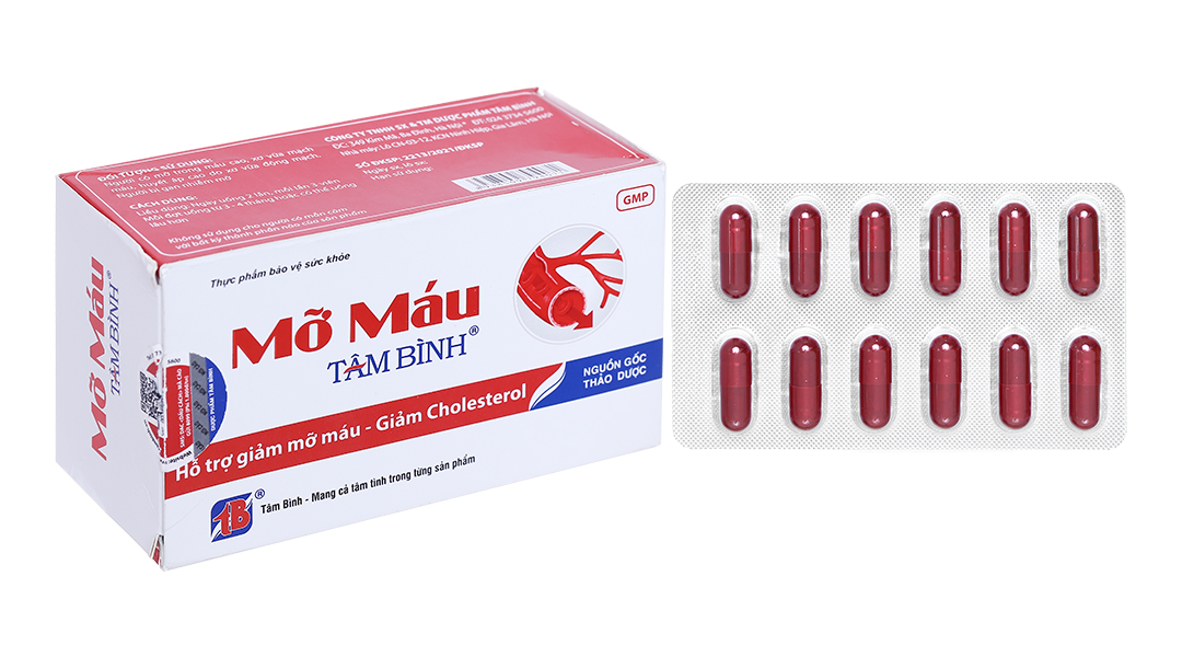 Viên uống Mỡ Máu Tâm Bình hỗ trợ giảm mỡ máu, giảm mỡ gan (5 vỉ x 12 viên)