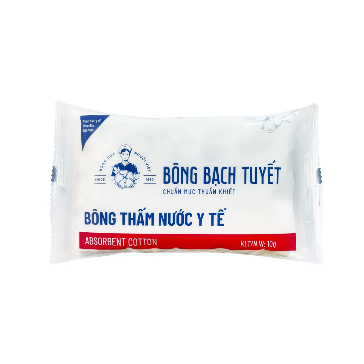 Bông cuộn thấm nước y tế Bông Bạch Tuyết dùng trong y tế và chăm sóc cá nhân (10g)