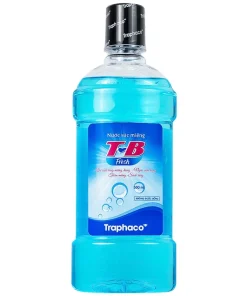 Nước súc miệng T-B Fresh 500ml Traphaco làm sạch răng, miệng, họng, hỗ trợ ngăn ngừa viêm họng, viêm lợi