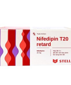 Viên nén Nifedipin T20 retard Stella dự phòng đau thắt ngực, điều trị tăng huyết áp (10 vỉ x 10 viên)