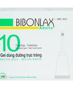Gel dùng đường trực tràng Bibonlax Adults Hanoi Pharma điều trị táo bón (10 ống x 8g)