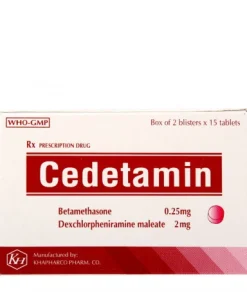 Viên nén Cedetamin 2mg điều trị viêm mũi dị ứng, mày đay (2 vỉ x 15 viên)