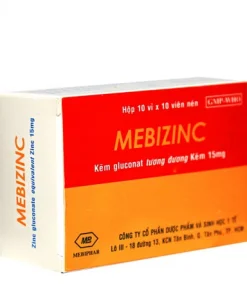 Viên nén Mebizinc 15mg trị viêm do mụn trứng cá nhẹ và vừa, viêm da đầu chi ruột
