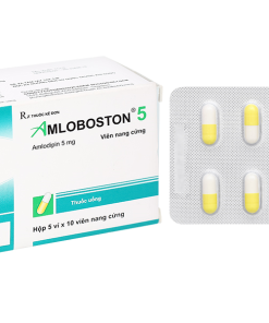 Thuốc Amloboston 5 Boston điều trị cao huyết áp, đau thắt ngực (5 vỉ x 10 viên)