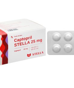 Captopril Stella 25mg trị tăng huyết áp, suy tim (10 vỉ x 10 viên)