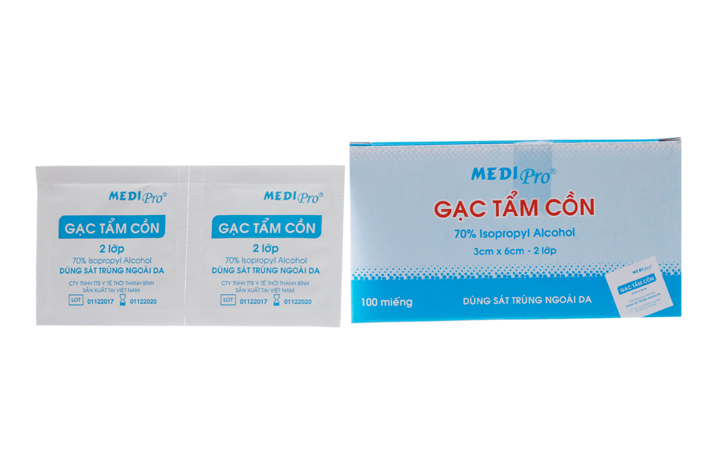 Gạc Medi Pro hộp 100 miếng (3cm x 6cm)