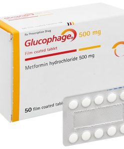 Glucophage 500mg trị đái tháo đường (5 vỉ x 10 viên)