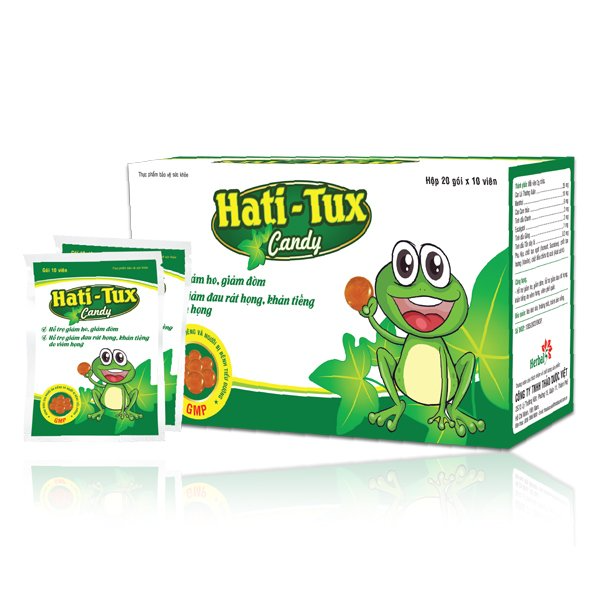Hati – Tux Candy hỗ trợ giảm ho, giảm đờm, khàn tiếng, viêm phế quản (20 gói)