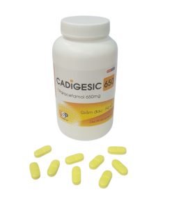 Cadigesic Paracetamol 650mg lọ 200 viên nén vàng USP