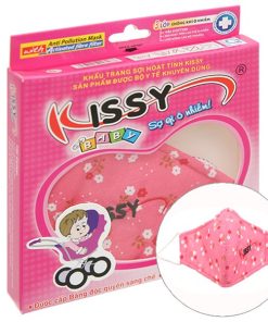 Khẩu trang vải trẻ em Kissy 3 lớp có họa tiết hộp 1 cái