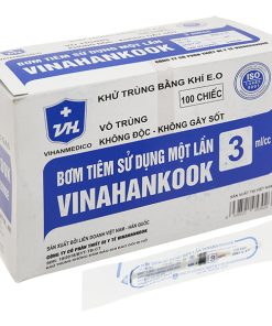 Bơm tiêm sử dụng một lần Vinahankook 3ml/cc được khử trùng bằng khí E.O (25g - 100 cái)