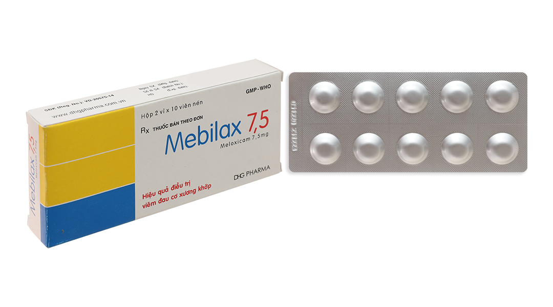Mebilax 7.5 kháng viêm, giảm đau cơ xương khớp (2 vỉ x 10 viên)