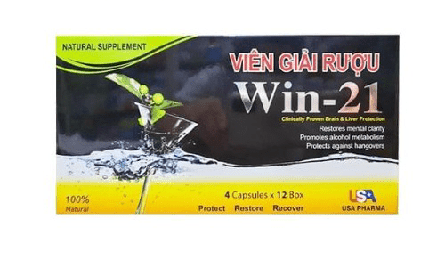 VIÊN GIẢI RƯỢU WIN 21 GIẢM TÁC HẠI RƯỢU BIA BẢO VỆ GAN HỘP 4 VIÊN