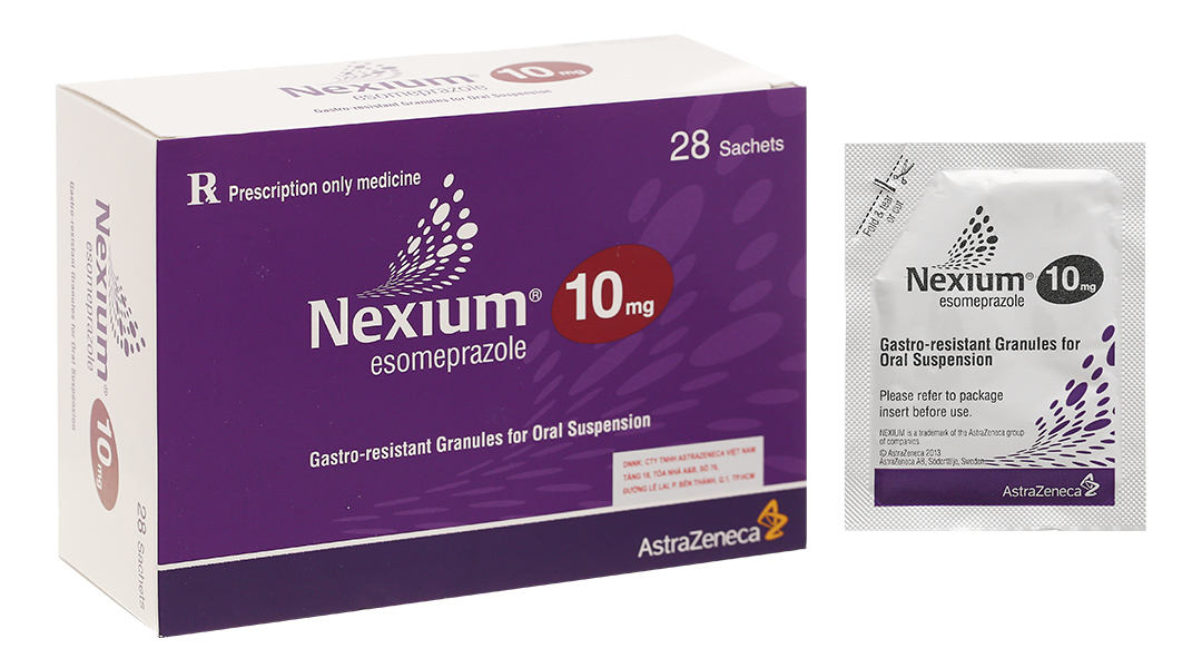 Cốm Nexium 10mg AstraZeneca điều trị trào ngược dạ dày - thực quản (28 gói)