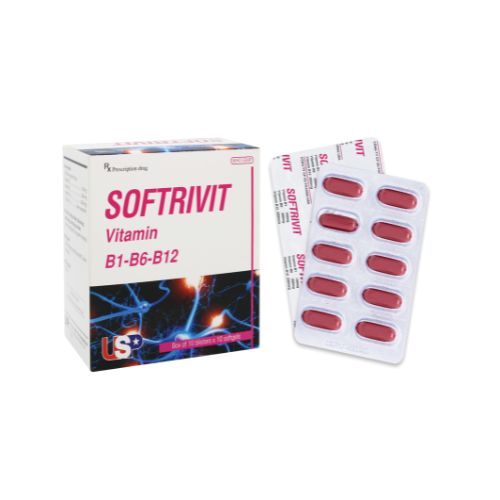Thuốc điều trị thiếu vitamin B SOFTRIVIT hộp 10 vỉ x 10 viên nang mềm