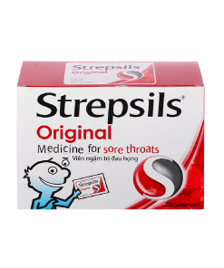 Viên ngậm Strepsils Original Reckitt Benckiser điều trị viêm họng (100 gói x 2 viên)