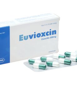 Thuốc Euvioxcin 500mg Hà Tây điều trị nhiễm khuẩn đường hô hấp (2 vỉ x 10 viên)