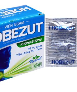 Viên ngậm Hobezut không đường hỗ trợ giảm ho, ấm họng hộp 20 viên